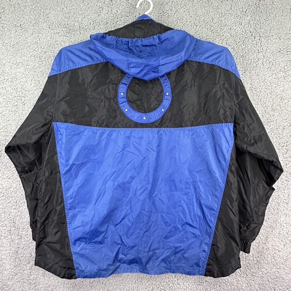 Indianapolis Colts Pro Player Color Block Windbreaker Jacket 90s L Blue - Picture 9 of 10
